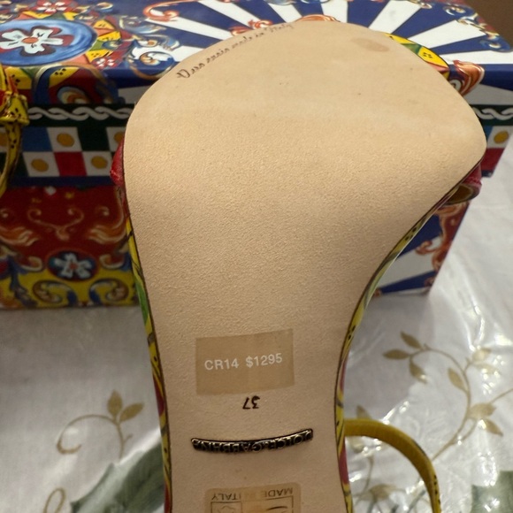 NEVER WORN Dolce & Gabbana Jeweled T-Strap Sandal Heels - Picture 6 of 11